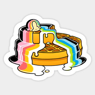 Queer Pride Flag Waffles LGBT Sticker